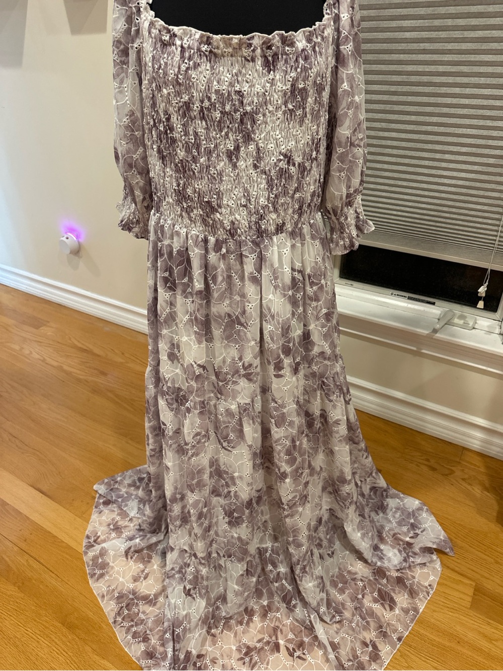 Baltic Born Floral Smocked Maxi Dress 3XL Puff Sleeve Cottagecore